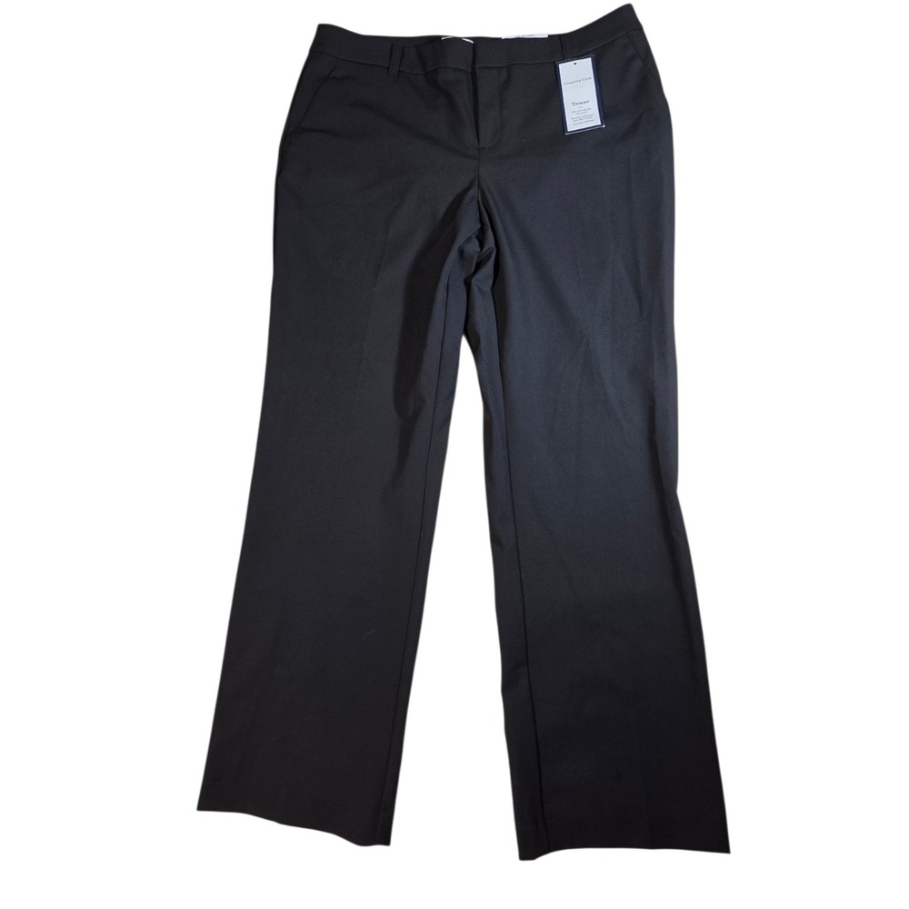 Charter Club Black Uni Trouser Straigh High Rise 14 NWT 36x30.5 Dressy
